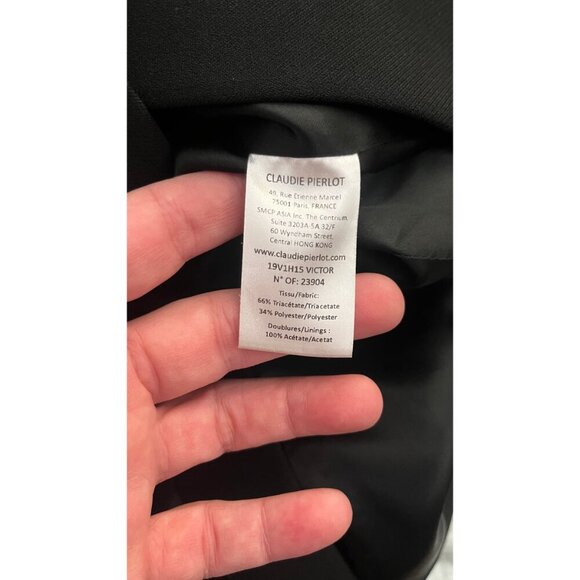 CLAUDIE PEIRLOT STRUCTURED BLACK JACKET 36 4/6 - Picture 9 of 10